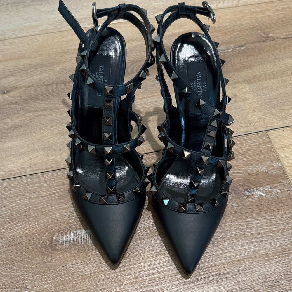 Women's Valentino Black Studded Heels